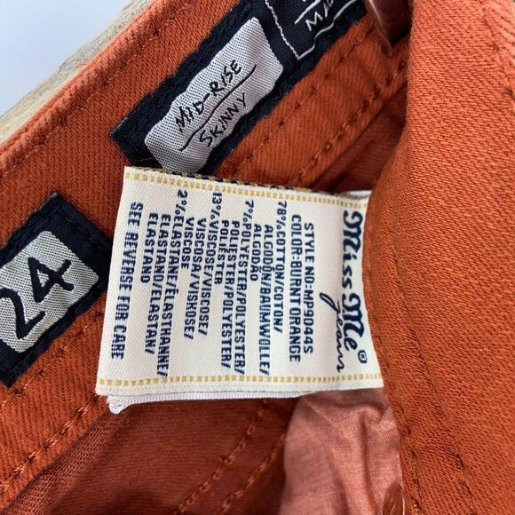 $100 Miss Me Autumn Orange skinny Jeans - Picture 10 of 12
